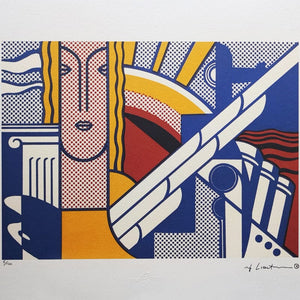 1980s Original Stunning Roy Lichtenstein "Modern Art" Limited Edition Lithograph Madinteriorart by Maden
