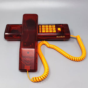 1990s Gorgeous Swatch Twin Phone "Deluxe" With The Original Box. Memphis Style Madinteriorartshop by Maden
