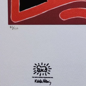 1990s Original Gorgeous Keith Haring Limited Edition Lithograph Madinteriorart by Maden
